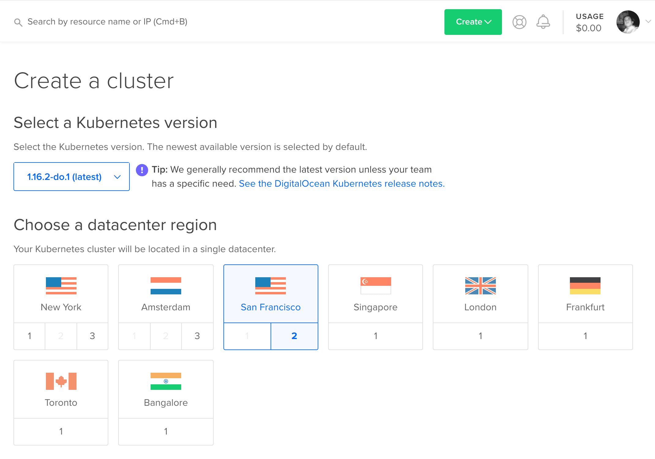 create a cluster