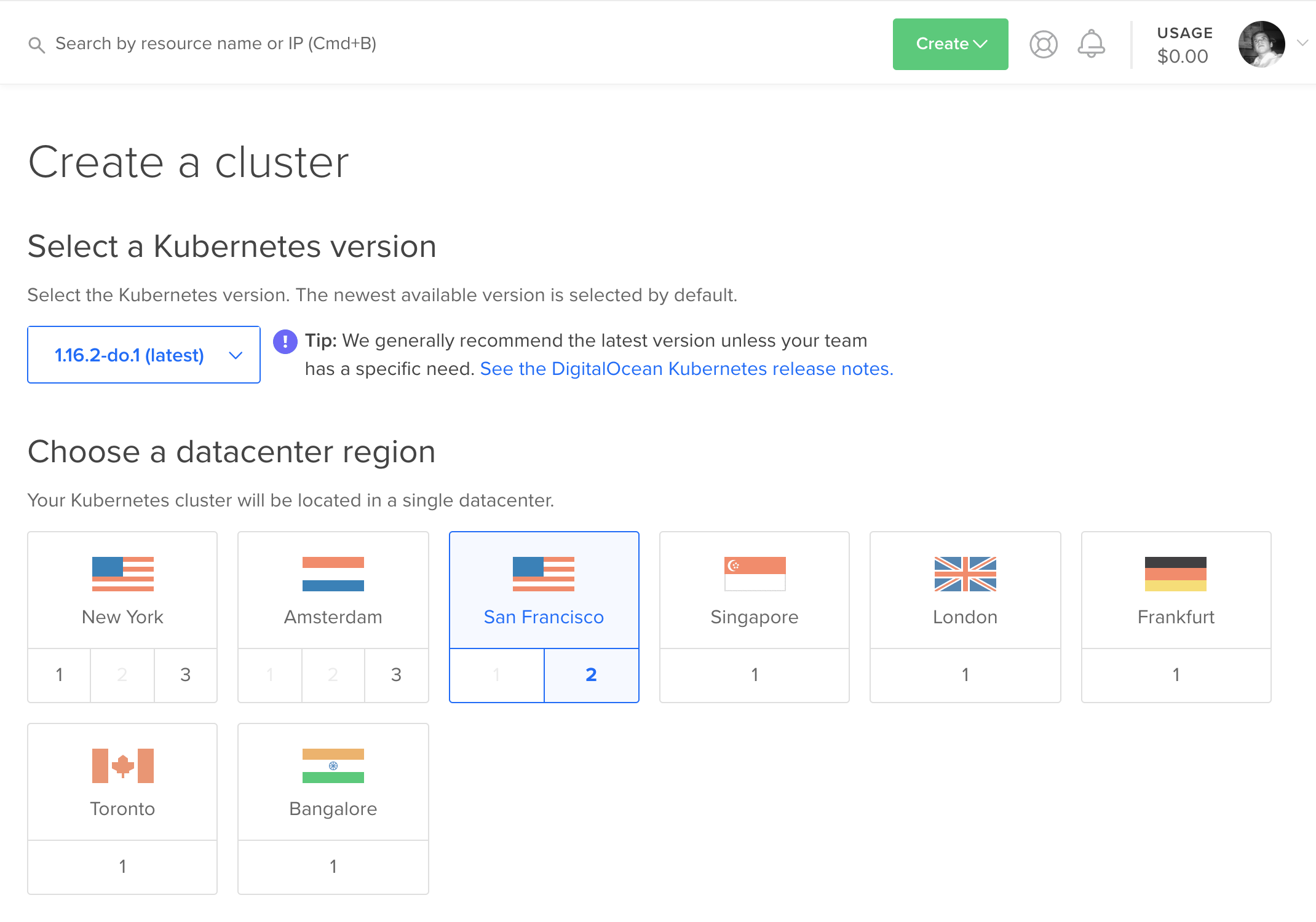 create a cluster