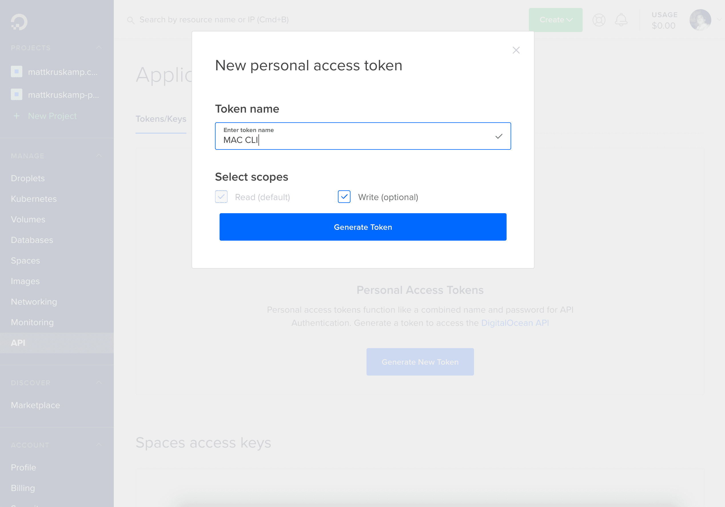 create access tokens