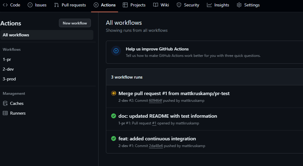 Pull request check