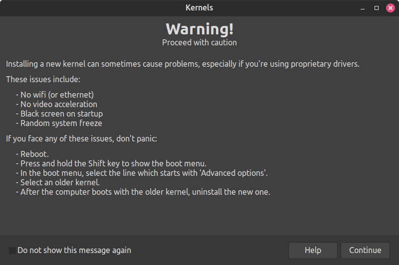 Kernel Warning