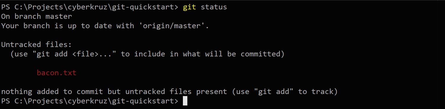 Git status to see new changes