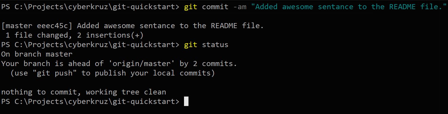 Git status showing final commit