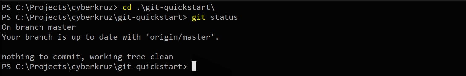 Run git status